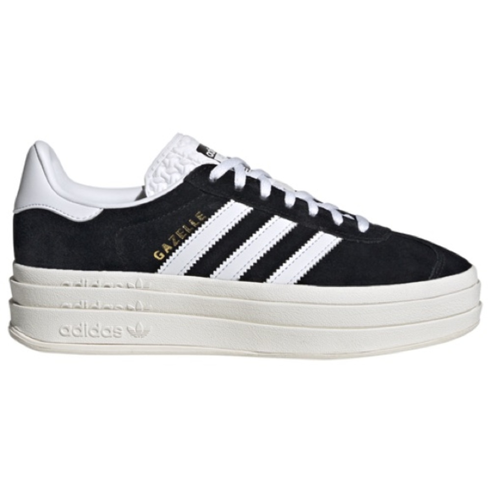 adidas Originals Gazelle Bold platform black white leather suede samba sneakers